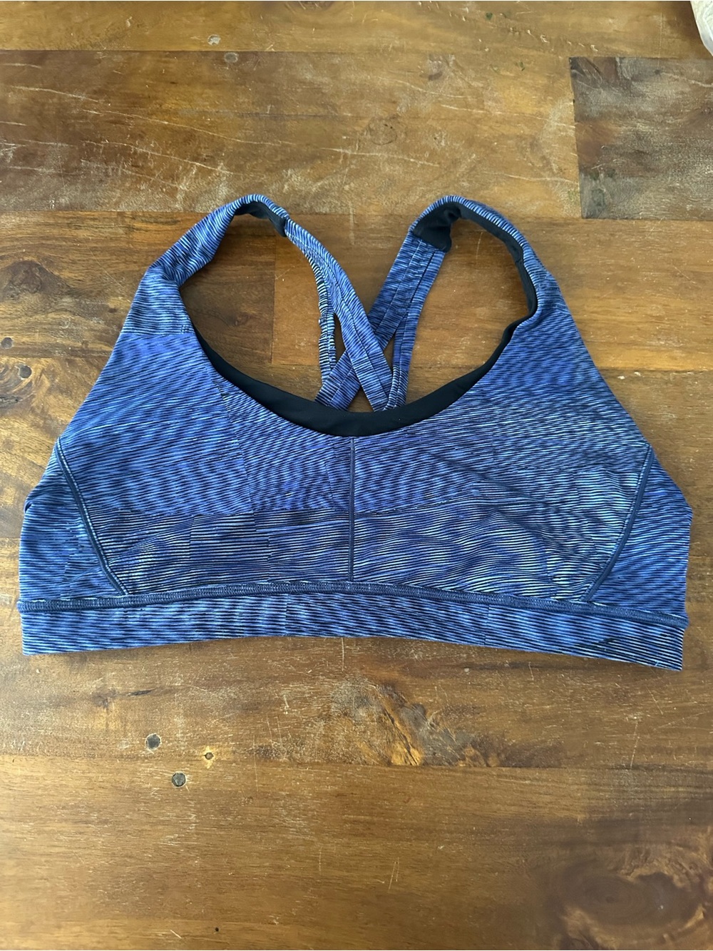 Lululemon Stash N’ Run Bra In Blue/Black size 12
